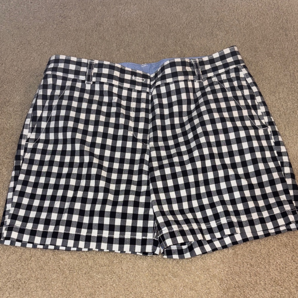 Talbots Black & White Gingham The Weekend Chino Shorts